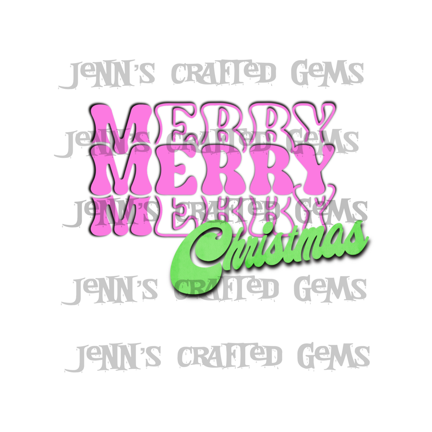 Merry Christmas Pink PNG